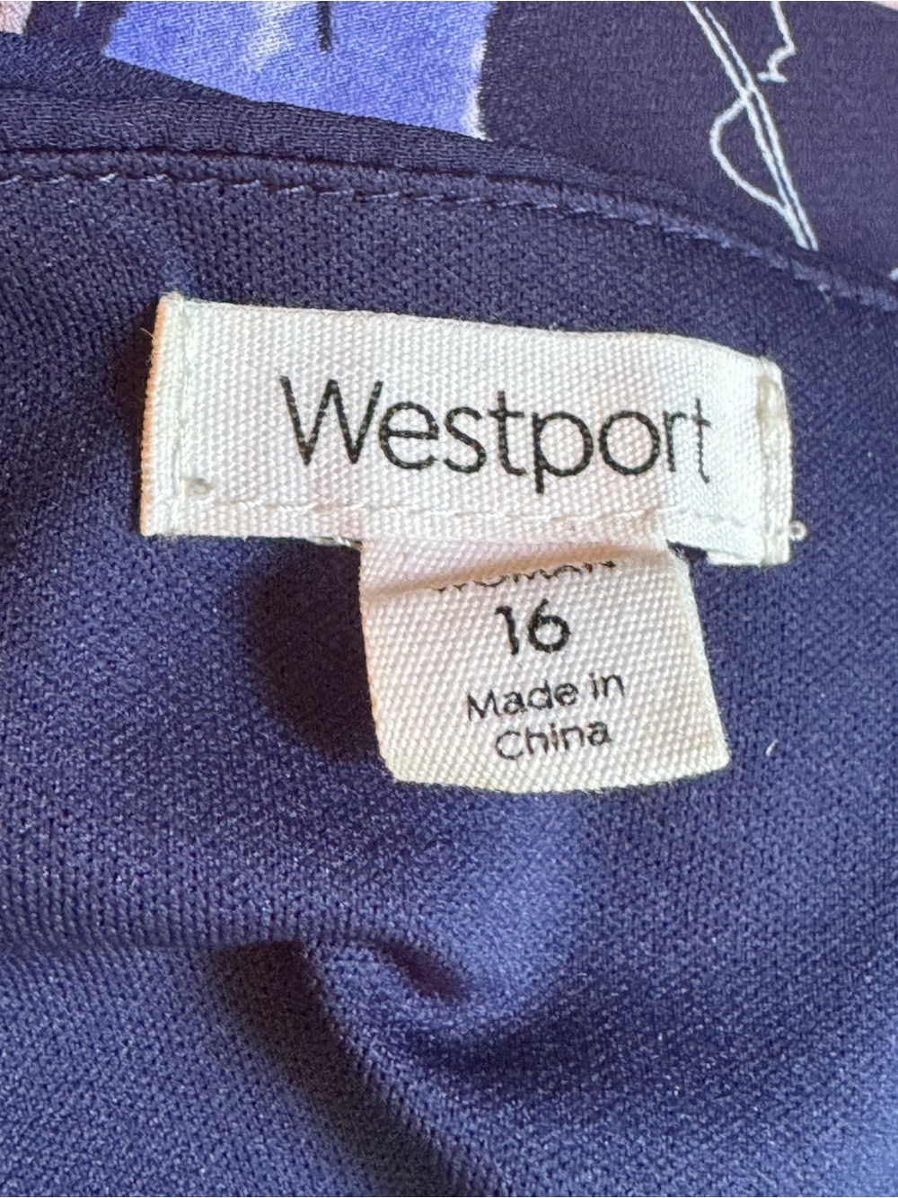Westport Navy Floral Wrap Dress with tie belt 16 - Picture 7 of 8